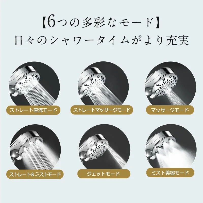 SS限定【COUPON+P10倍で2,847円～美容師監修＆99%塩素除去】 シャワーヘッド マイクロナノバブル 塩素除去 18億9000万個美容泡 90%節水 シャワーヘッド 水圧 強い水量 6つのモード 手元止水 ミスト 保湿 保温 増圧 シャワーヘッド 節水 毛穴 汚れ除去 美肌美髪 取付簡単
