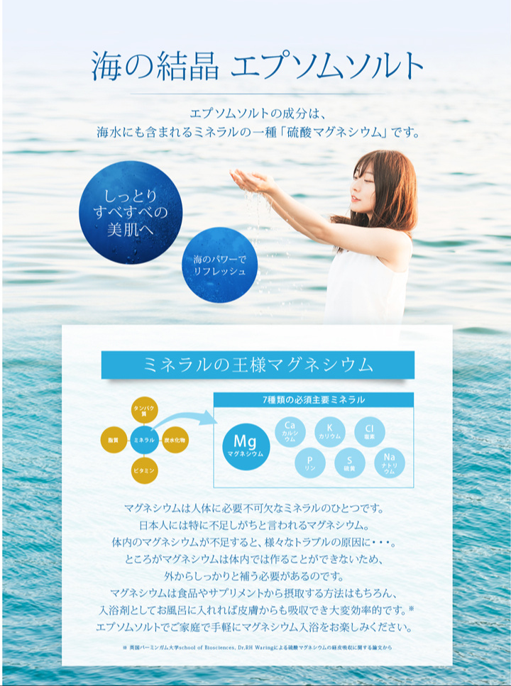 エプソムソルトの成分はマグネシウム