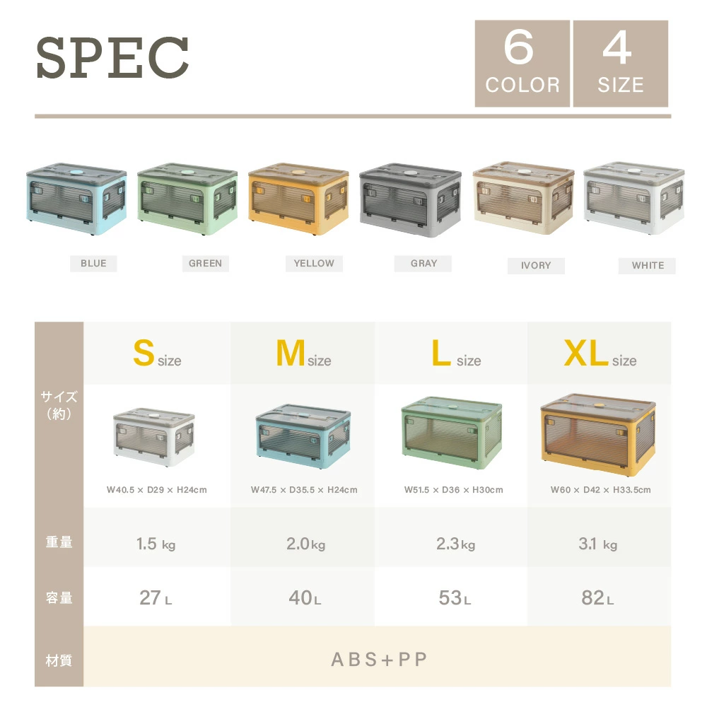 【総合ランキング１位 】収納ボックス 折畳み キャスター付き 5面開閉 収納ケース 押入れ収納 組立簡単 27L/40L/53L/82L 積み重ね 衣装収納ボックス フタ付き ボックス コンパクト 透明 収納コンテナ 衣類 布団 f-00003