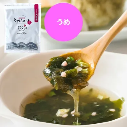 [大袋]とろりんスープ昆布と海藻[50杯分] 200g×1袋 選べる2種（プレーン・うめ味） 即席スープの素 お徳用