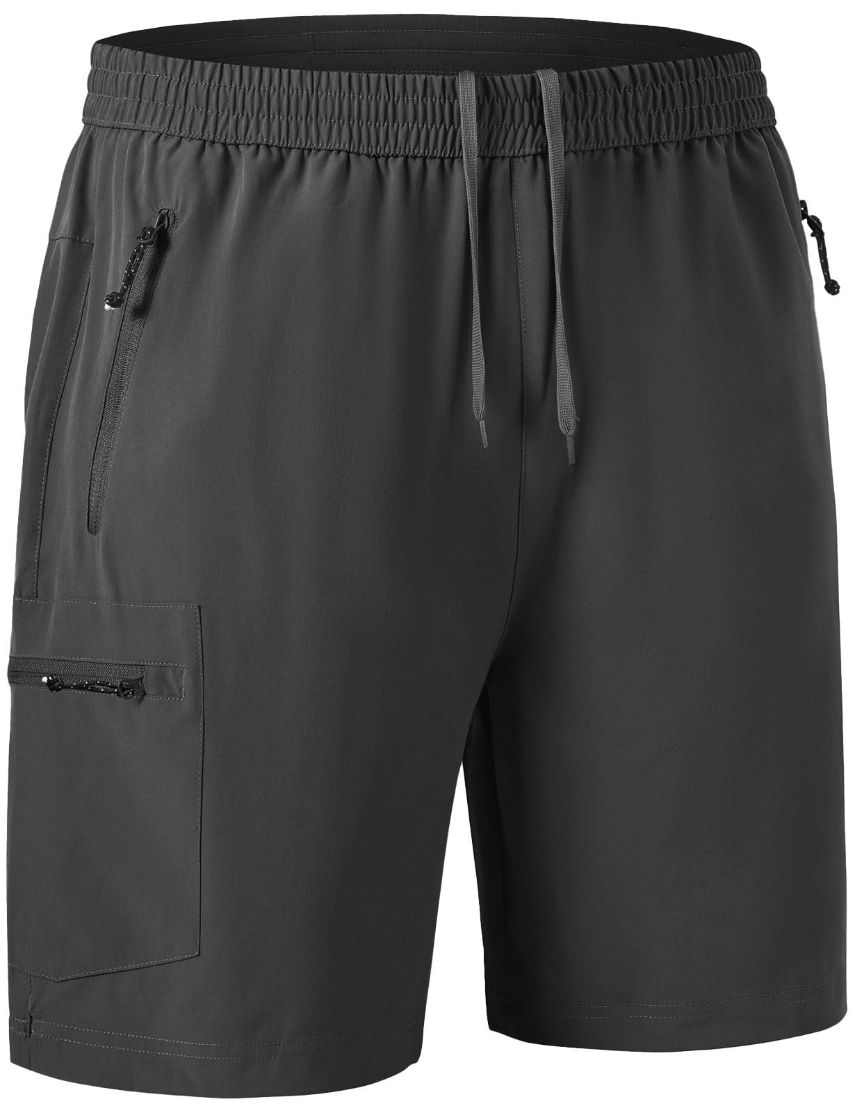 Rdruko Men's Quick Dry Hiking Shorts Lightweight Running Gym Outdoor Active Shorts with Zipper Pockets