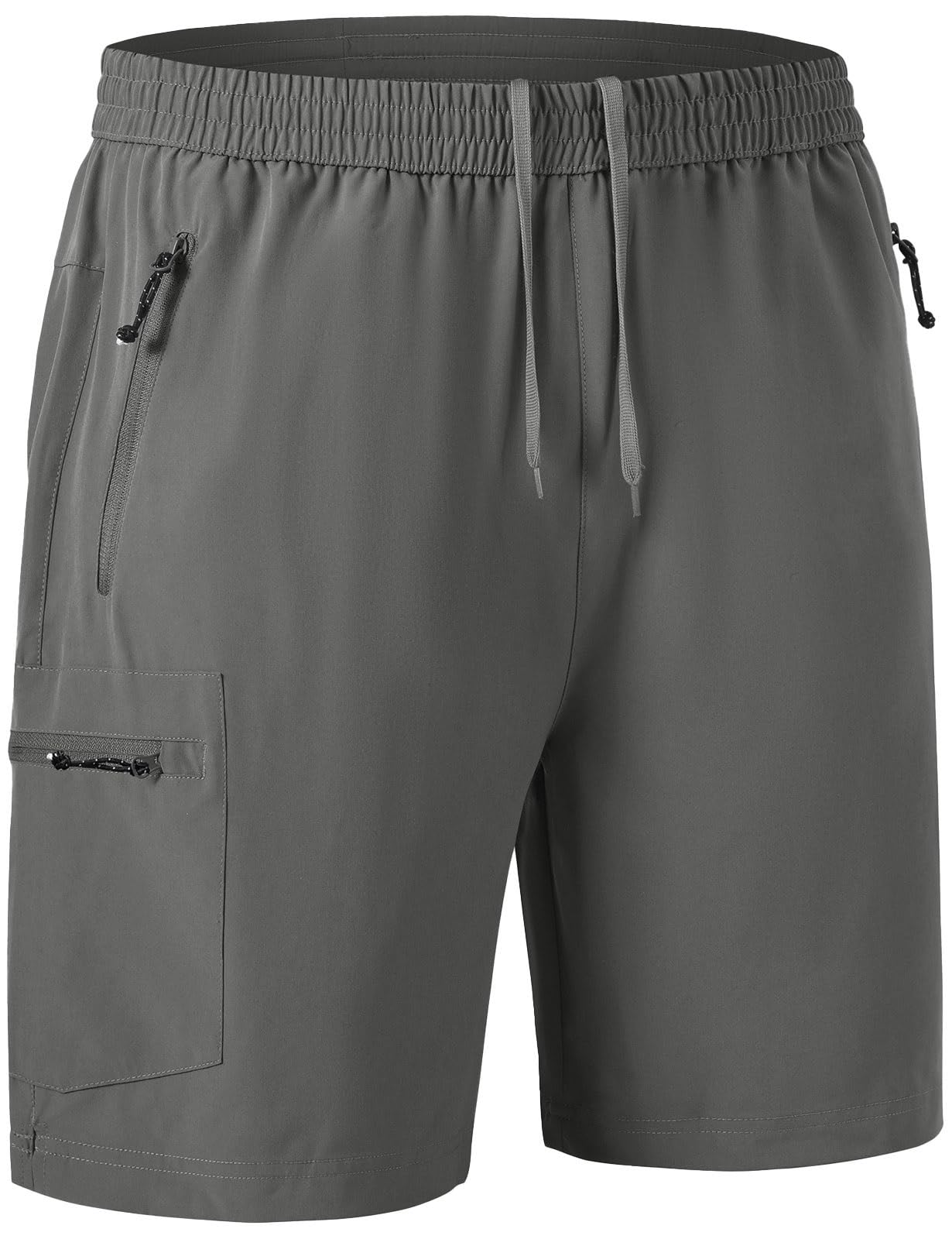 Rdruko Men's Quick Dry Hiking Shorts Lightweight Running Gym Outdoor Active Shorts with Zipper Pockets