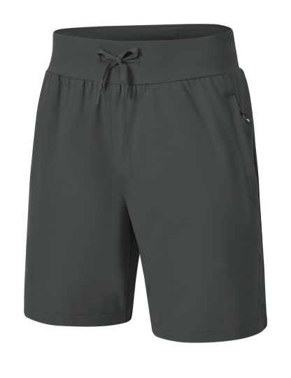 Rdruko Men's Quick Dry Hiking Shorts Lightweight Running Gym Outdoor Active Shorts with Zipper Pockets