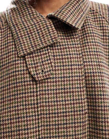 cape swing crop trench in heritage plaid