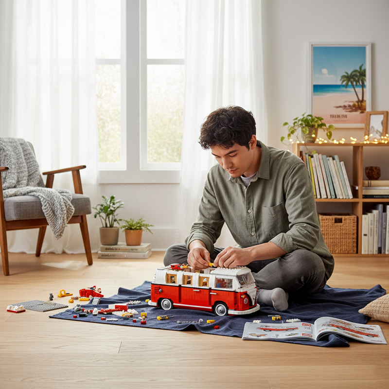 Classic Retro Camper Van building blocks model - chaoxingtoys