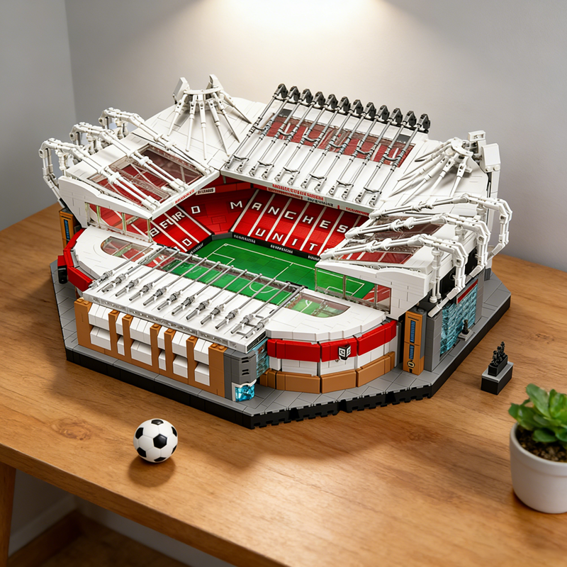 Historic Red Football Stadium building blocks model - chaoxingtoys