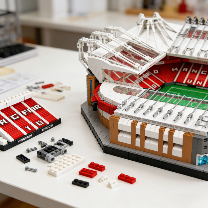 Historic Red Football Stadium building blocks model - chaoxingtoys