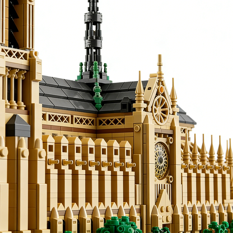 Historic Gothic Cathedral building blocks model - chaoxingtoys