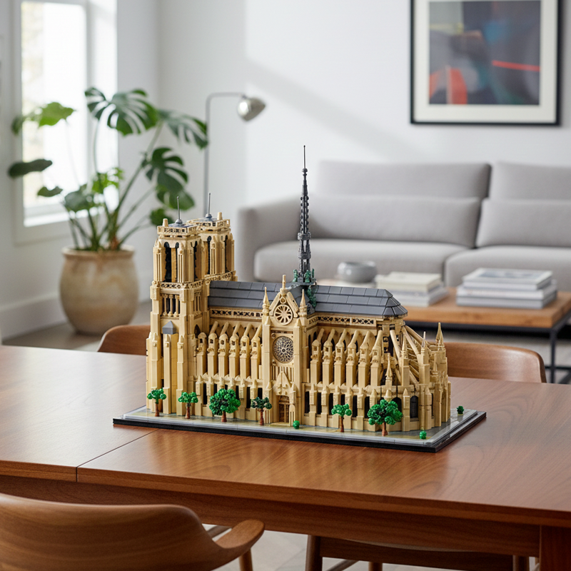 Historic Gothic Cathedral building blocks model - chaoxingtoys