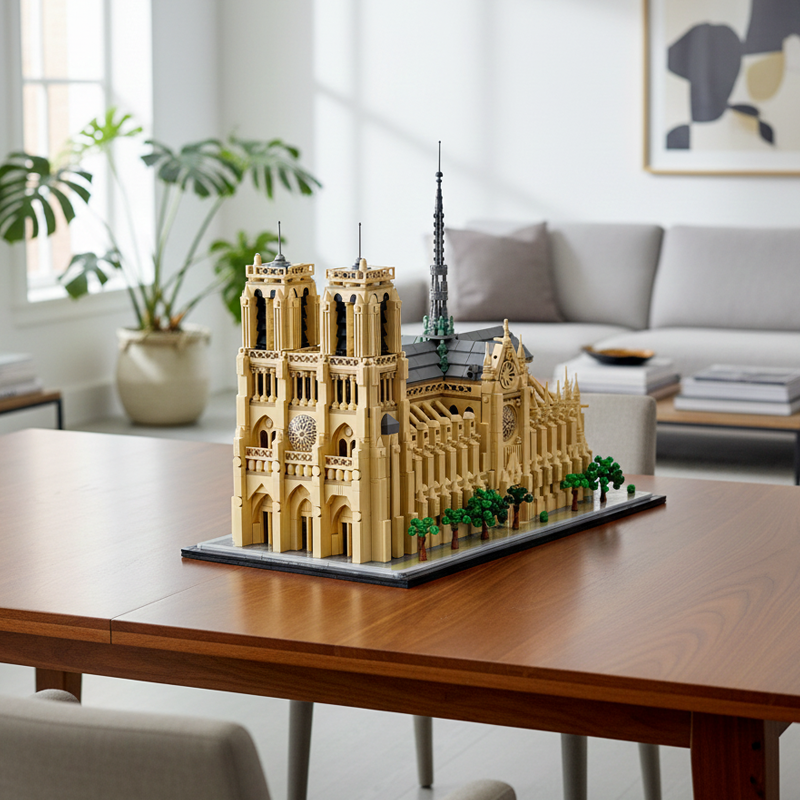 Historic Gothic Cathedral building blocks model - chaoxingtoys