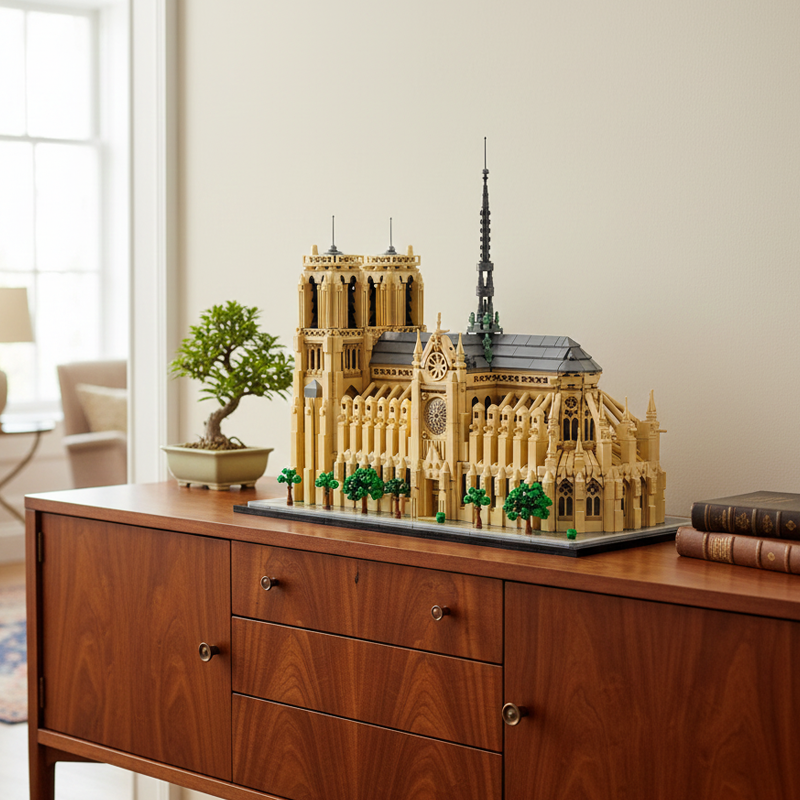 Historic Gothic Cathedral building blocks model - chaoxingtoys