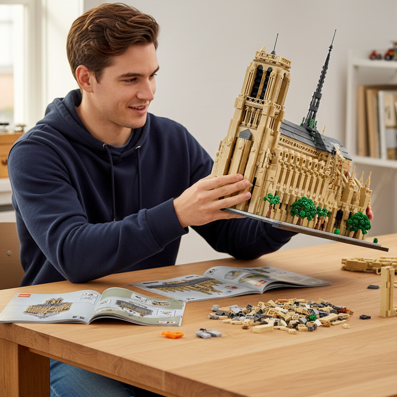 Historic Gothic Cathedral building blocks model - chaoxingtoys