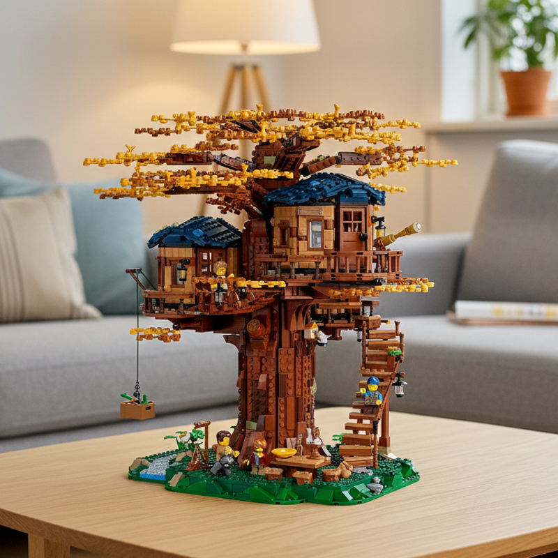 Forest Treehouse Retreat building blocks model - chaoxingtoys