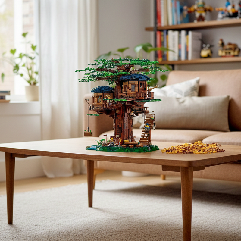 Forest Treehouse Retreat building blocks model - chaoxingtoys