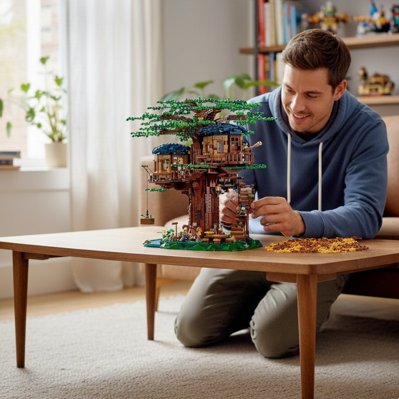 Forest Treehouse Retreat building blocks model - chaoxingtoys