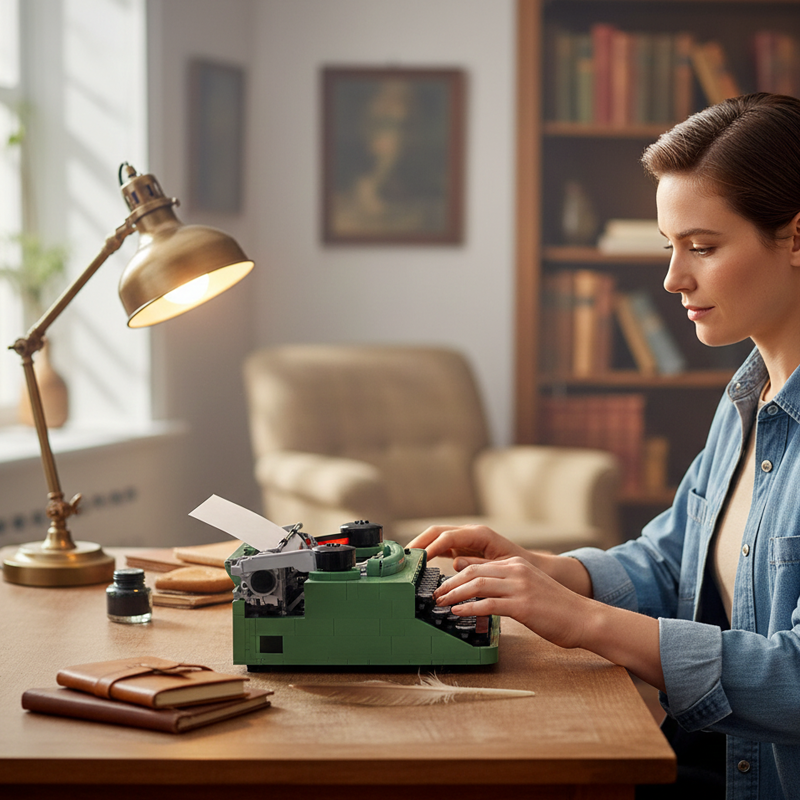 Vintage Mechanical Typewriter building blocks model - chaoxingtoys