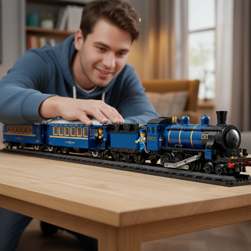 Luxury Vintage Steam Train building blocks model - chaoxingtoys