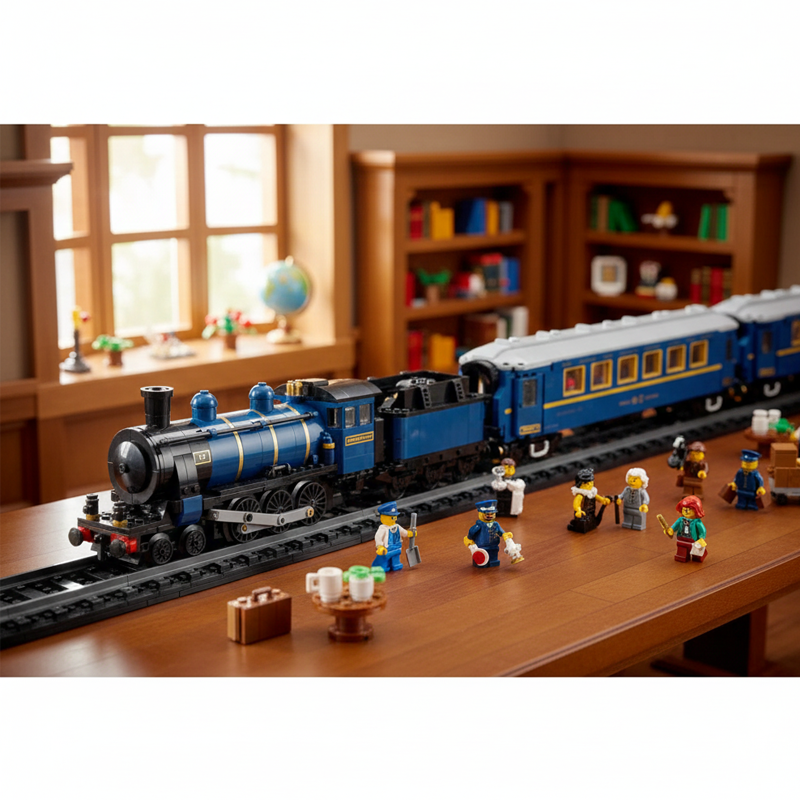 Luxury Vintage Steam Train building blocks model - chaoxingtoys