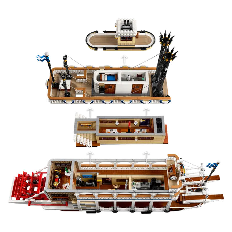 Steamboat building blocks 21356