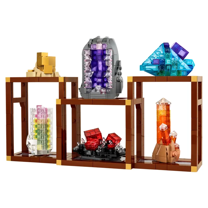 Crystal Mineral Showcase Build building blocks model - chaoxingtoys