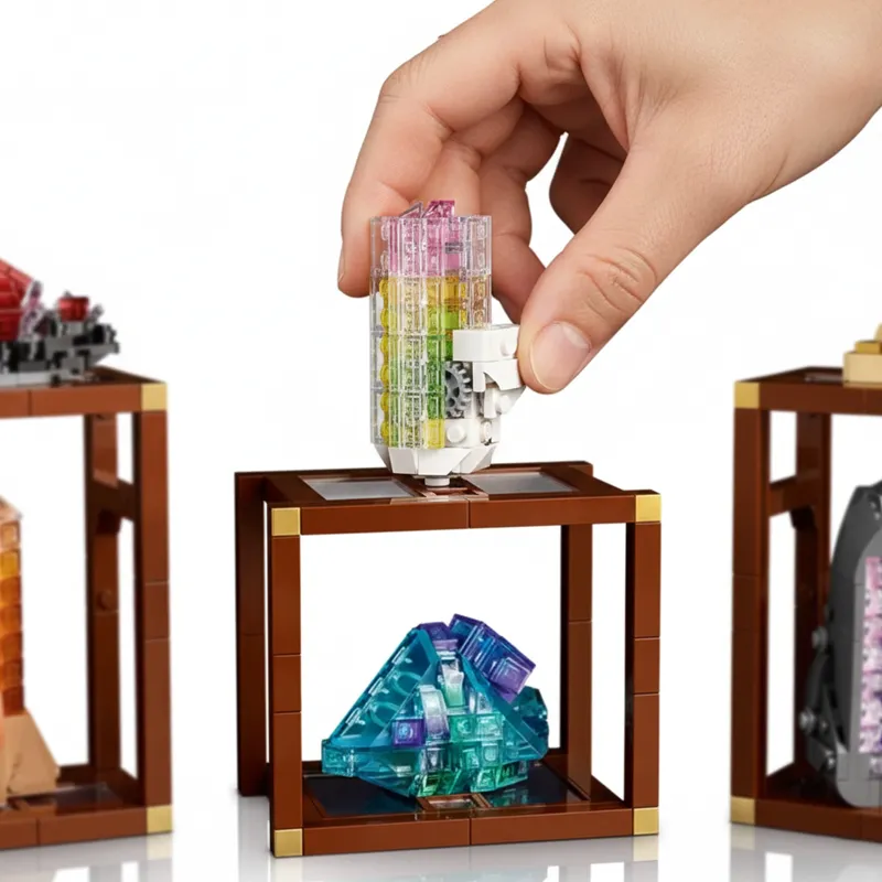 Crystal Mineral Showcase Build building blocks model - chaoxingtoys