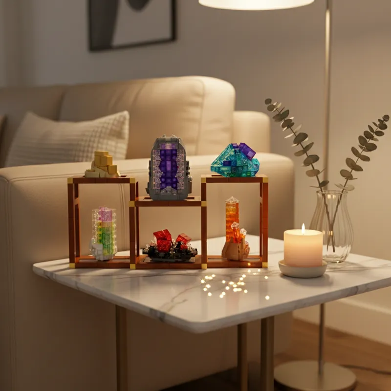 Crystal Mineral Showcase Build building blocks model - chaoxingtoys