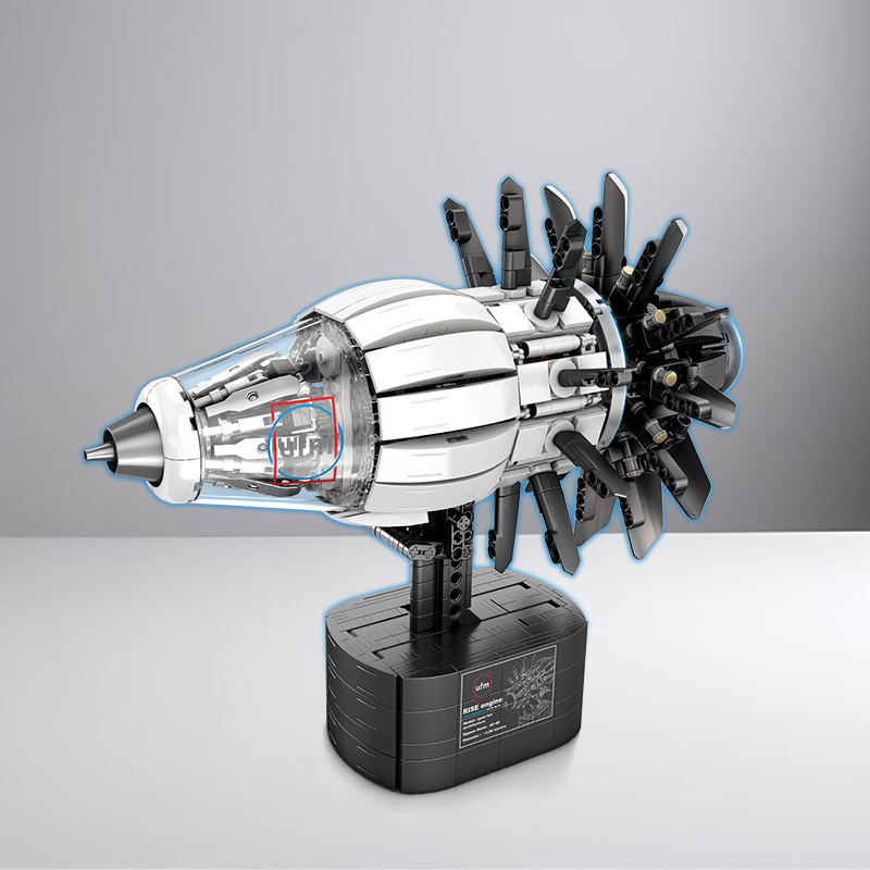 AIRCRAFT ENGINE With Motor building blocks model - chaoxingtoys