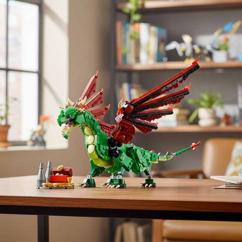 Medieval Fire Dragon building blocks model - chaoxingtoys