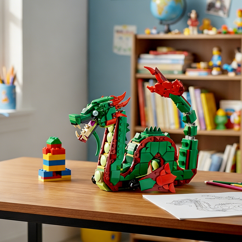 Medieval Fire Dragon building blocks model - chaoxingtoys