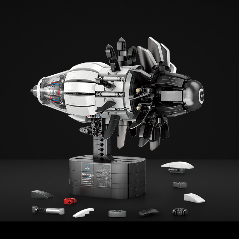 AIRCRAFT ENGINE With Motor building blocks model - chaoxingtoys