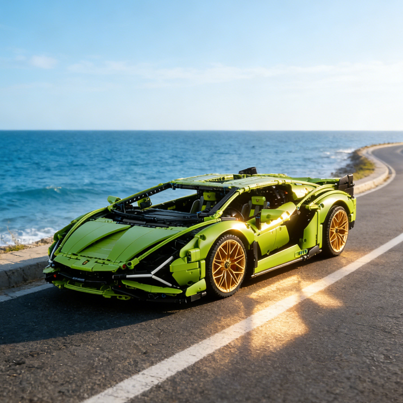 Green Limited-Edition Supercar Building Set-chaoxingtoys
