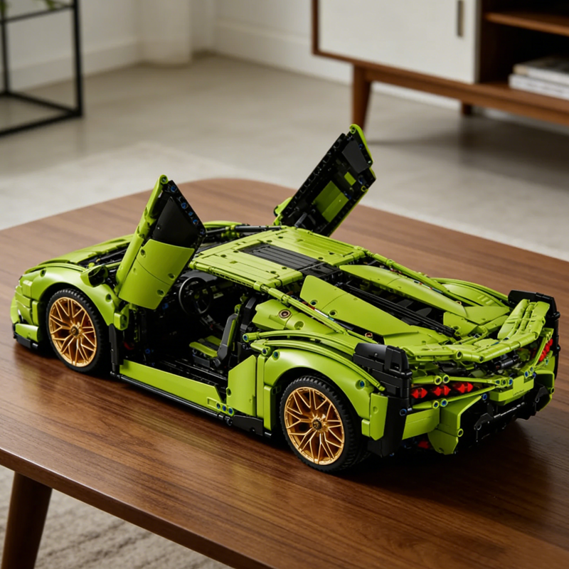 Green Limited-Edition Supercar Building Set-chaoxingtoys