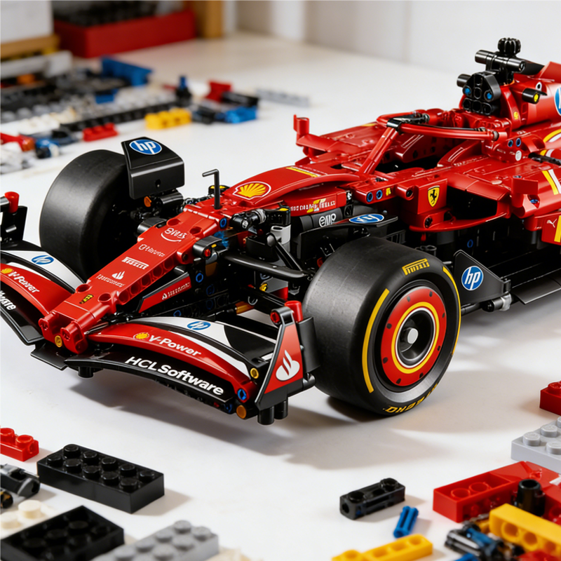 Red Formula Racing Car building blocks model - chaoxingtoys
