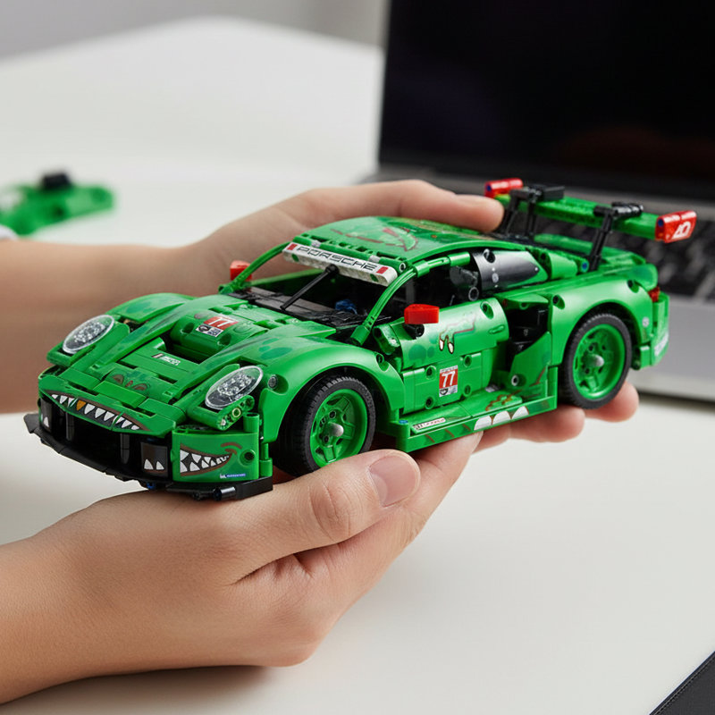 Porsche 911 GT3 R REXY AO Racing Car building blocks model - chaoxingtoys