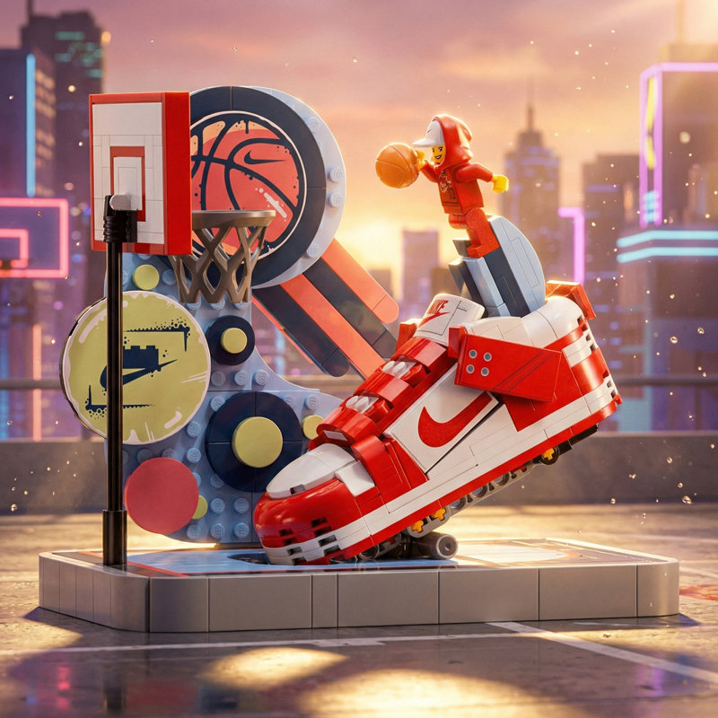 Nike Dunk Trickshot building blocks model - chaoxingtoys