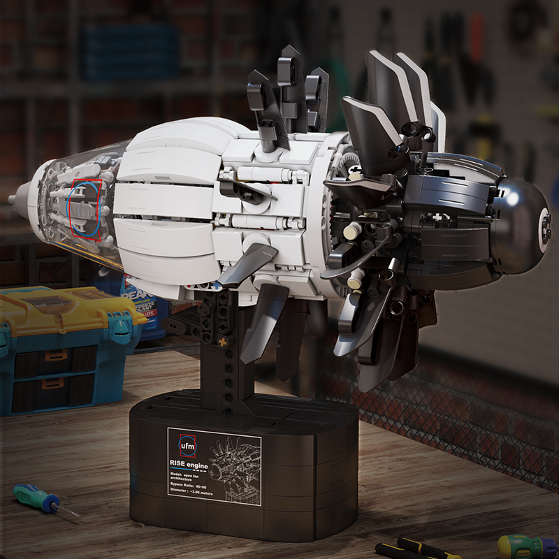 AIRCRAFT ENGINE With Motor building blocks model - chaoxingtoys