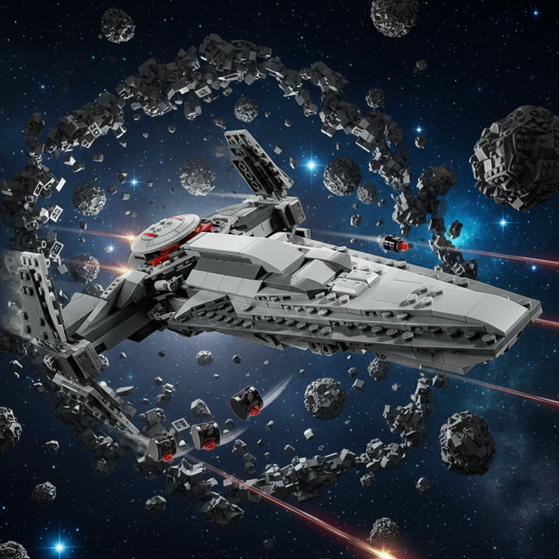 Dark Warrior Stealth Infiltration Spaceship building blocks model - chaoxingtoys