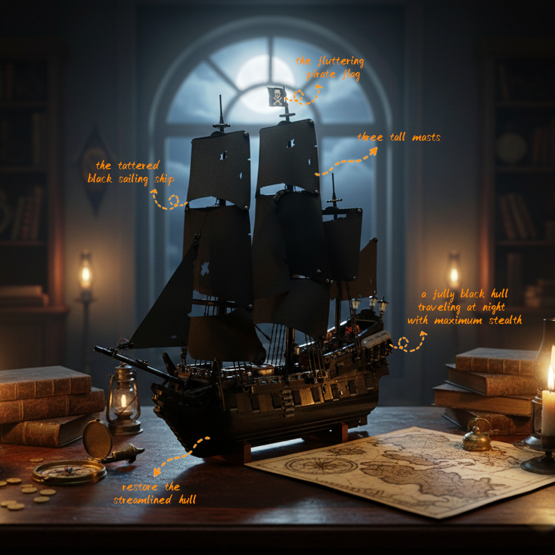 Black Pearl Pirate Ship-chaoxingtoys