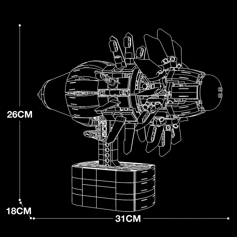 AIRCRAFT ENGINE With Motor building blocks model - chaoxingtoys