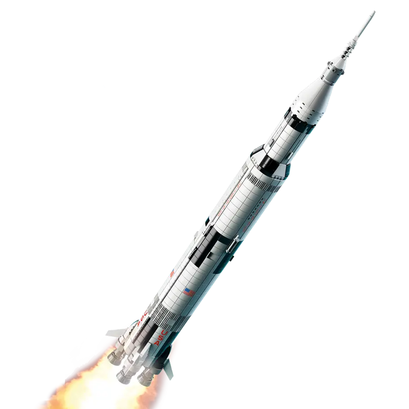 Historic Lunar Launch Rocket building blocks model - chaoxingtoys