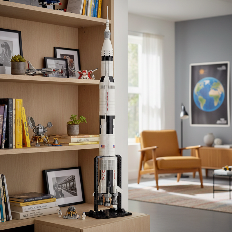 Historic Lunar Launch Rocket building blocks model - chaoxingtoys