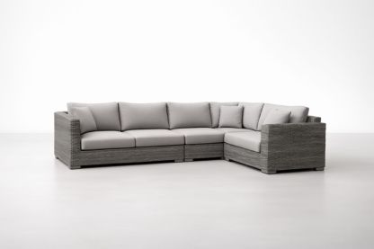 Canapé d'angle en aluminium et résine tressée 230x230x66cm