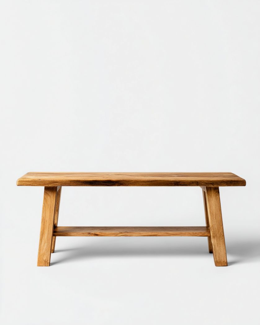 Banc en bois brun clair avec un design pour usage domestique-Femlu Live