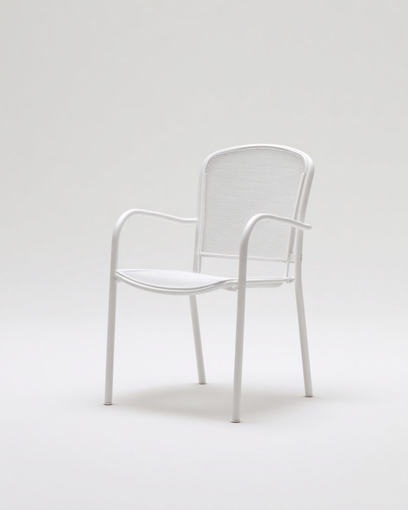 chaise d'extérieur en métal blanc-Femlu Live