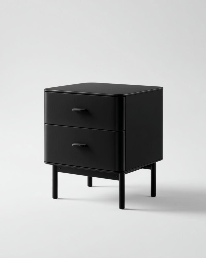 Table de chevet à deux tiroirs noire-Femlu Live
