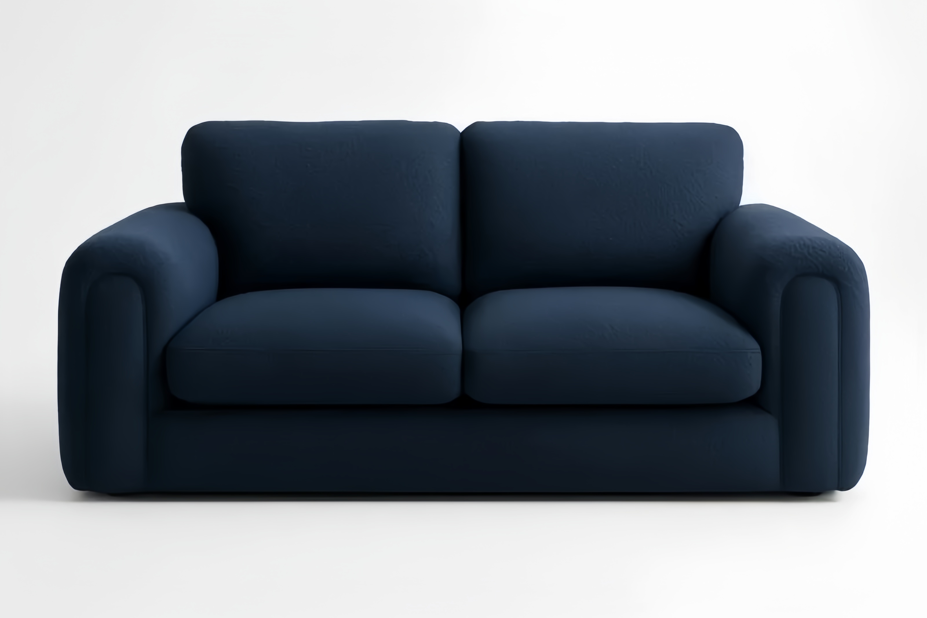 Divano a Due Posti in Tessuto Denim Blu Scuro