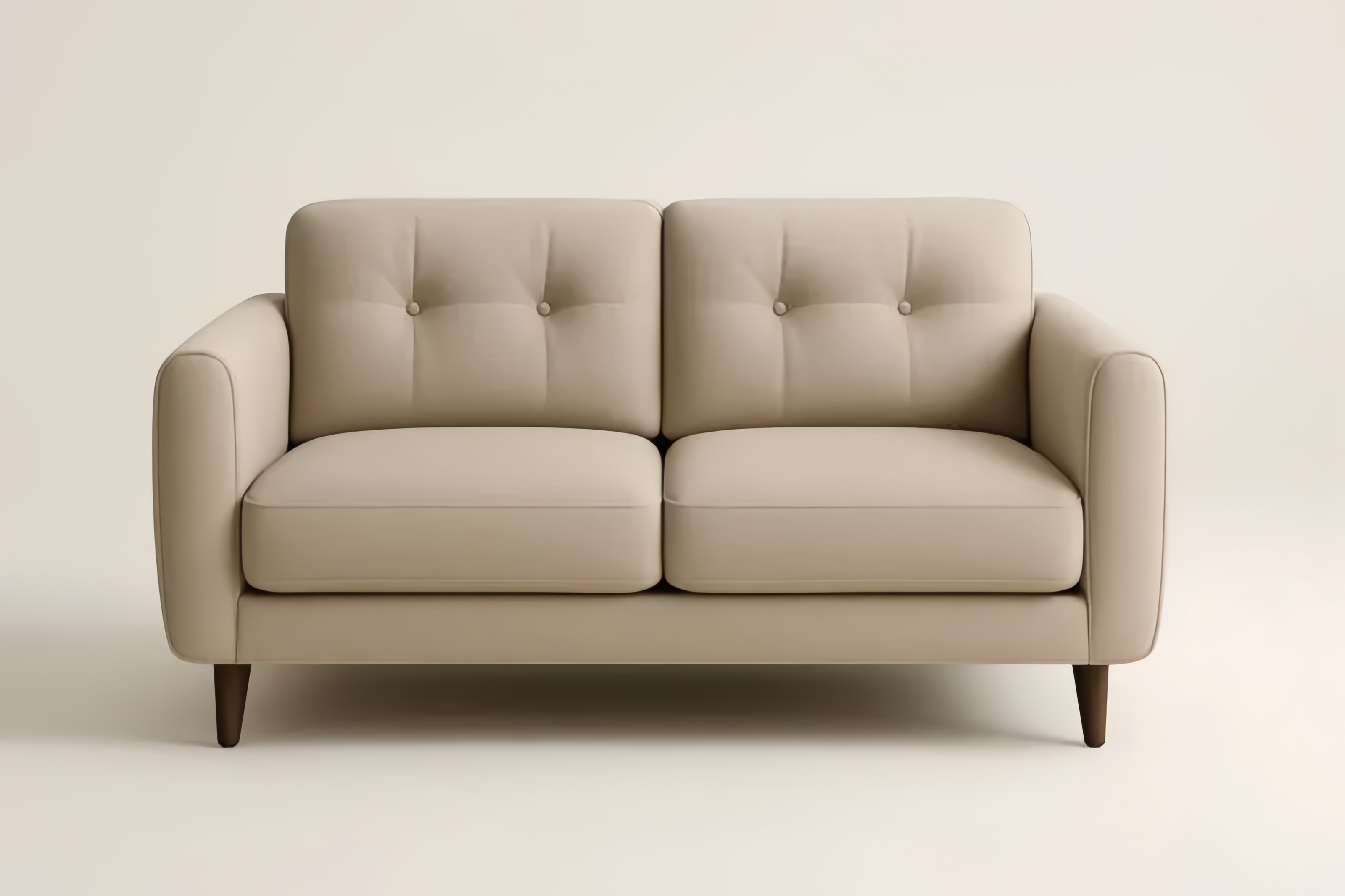 Divano a due posti in tessuto poliestere beige