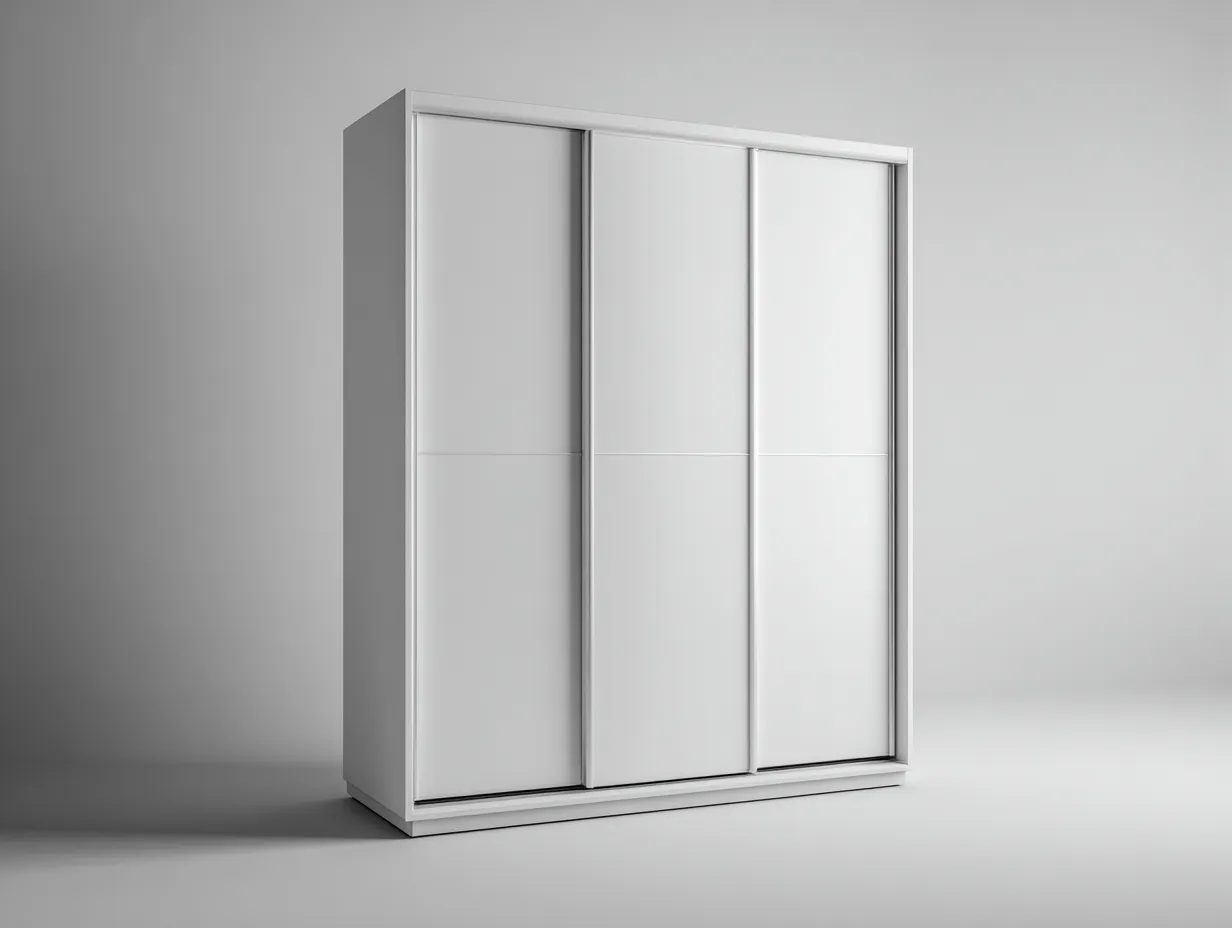 Armoire - Bois - 182x62x218 cm - Blanc - Style contemporain-Bamboouply