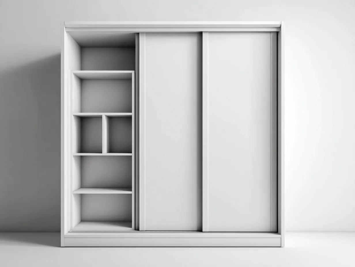Armoire - Bois - 164x61x214 cm - Blanc - Style contemporain-Bamboouply