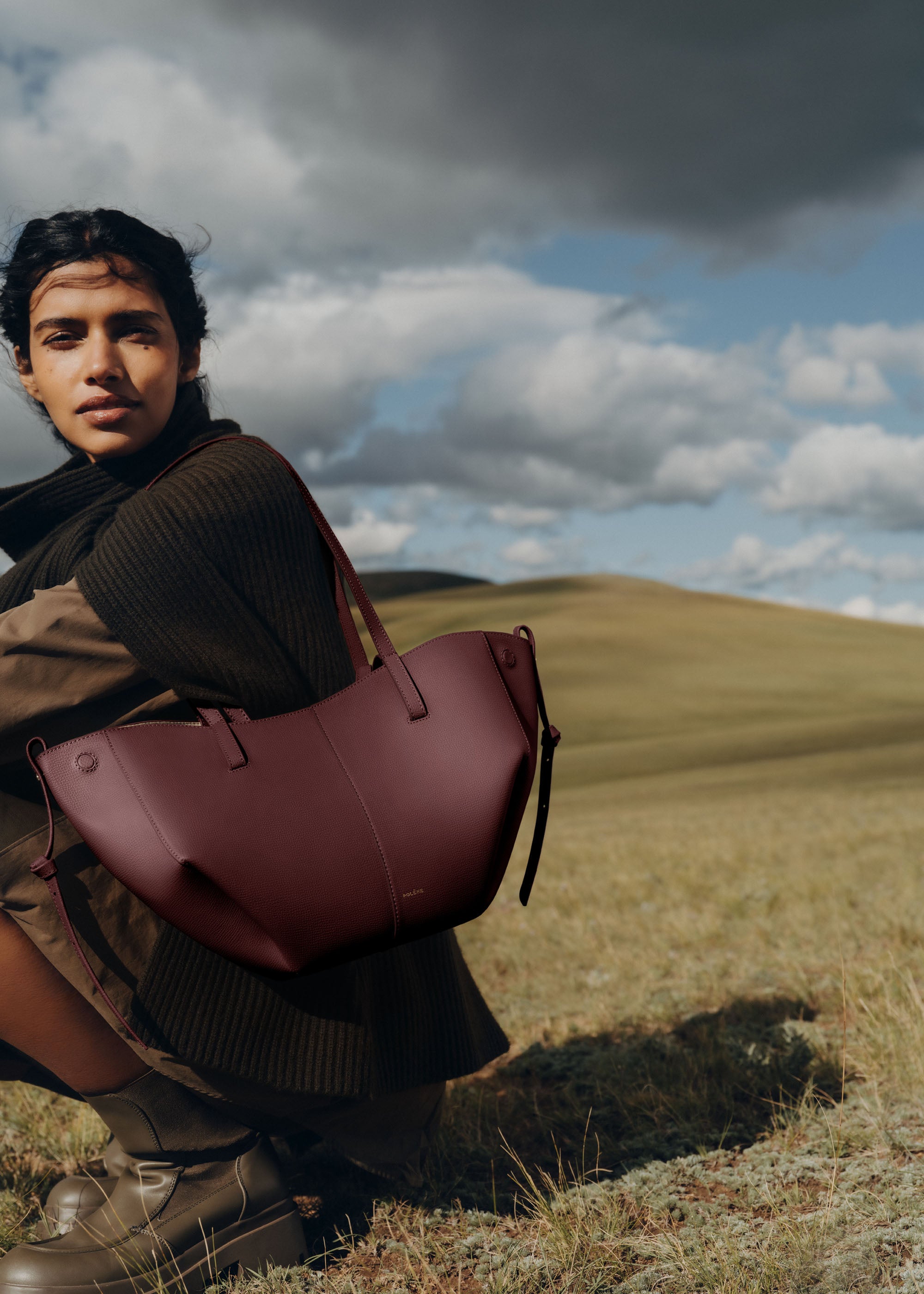 Sac Cyma Mini - Cerise Noire Grainé